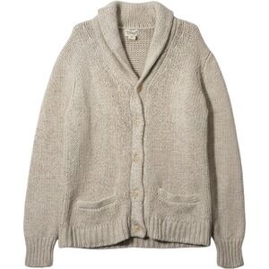 Denim & Supply Ralph Lauren Cardigan Men XL Cream‎ Shawl Collar Wool Silk Knit